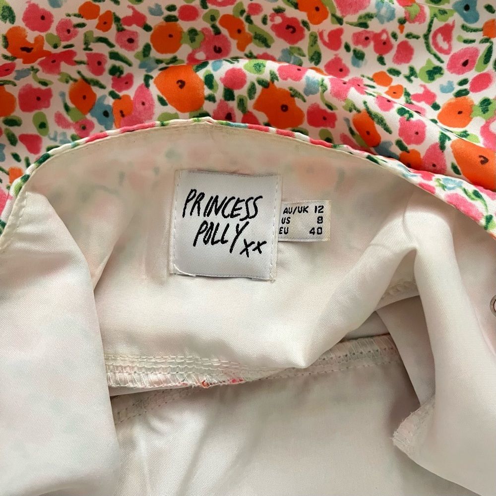 Princess Polly Floral Slip Midi Dress in White, Pink & Orange - Picture 8 of 8